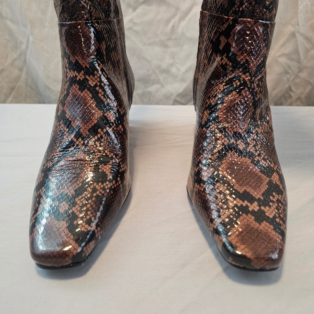 Antonio Melani 7.5 Mades Patent Leather Snake Prink Tall Heeled Boot NWOB $198 - Picture 6 of 14